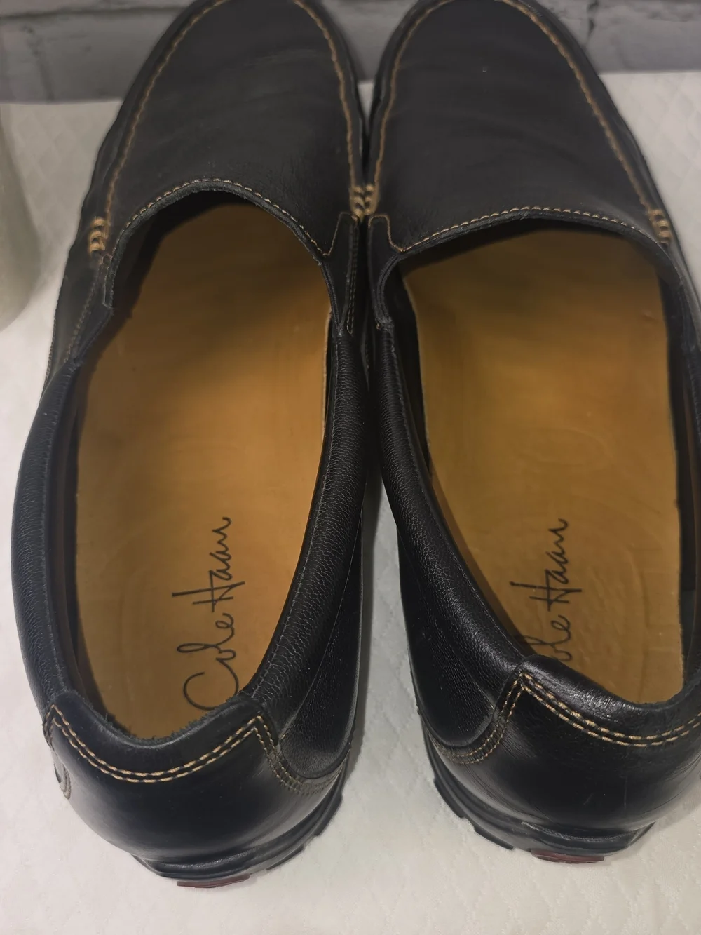 MENS COLE HAAN TUCKER VENETIAN LOAFERS IN BLACK LEATHER SLIP ON CASUAL SIZE 15M